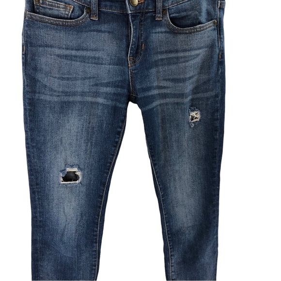 Gap Factory Low Rise Skinny Fit Sz 0/25 Distressed Medium Blue Stretch - Picture 4 of 9